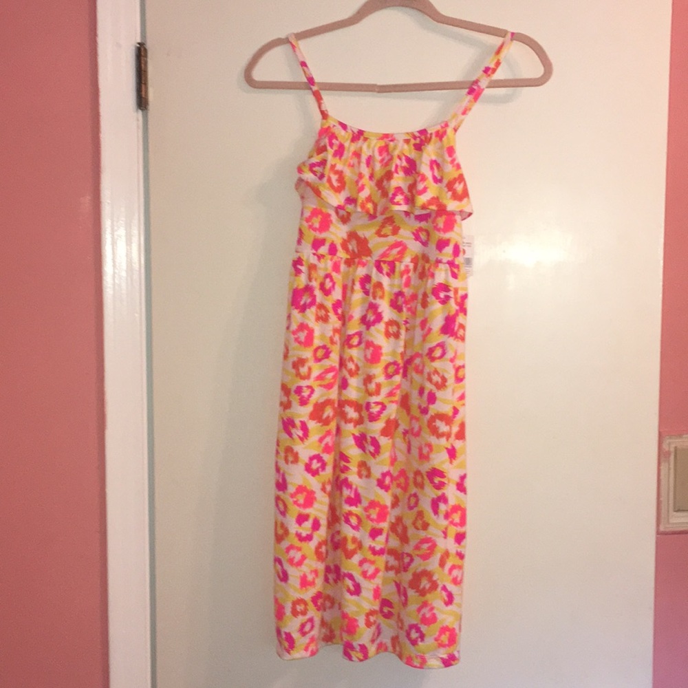 Ruffle Top Dress with Animal Print